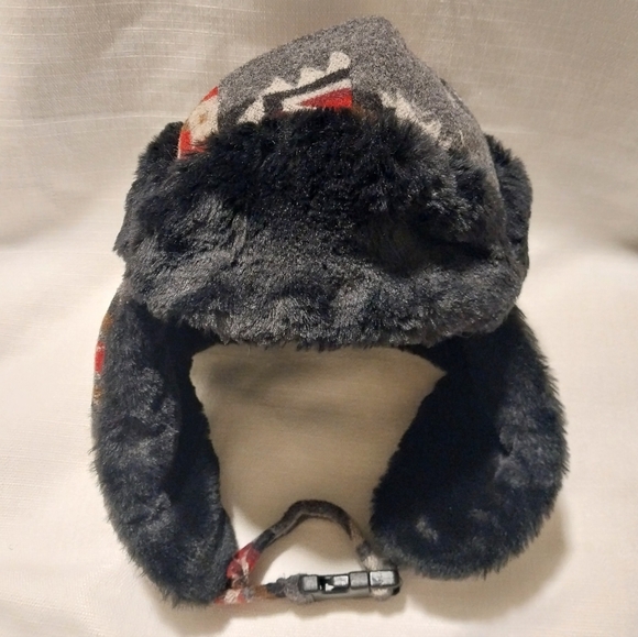 Pendleton 100% Wool Southwest Design Faux Fur Lined Trapper Hat main image 7